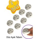 Mikasso 8 Adet Düz Ayak Tabanı Beyaz Mobilya Masa Sehpa Ayağı Bağlantı Aparatı Plastik Beyaz