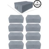 Mikasso 8 Adet - Kapitoneli Büyük Boy Baza Altı ve Çekyat Tipi Hurç 60X40X22 (Antrasit) Tela 60 x 40 Gri Tr