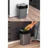 Mikasso 8 Litre Kapaklı Çöp Kovası Modern Tasarım Mutfak Banyo Ofis Çöp Kutusu Pratik Plastik Gri Mutfak - Çok Renkli