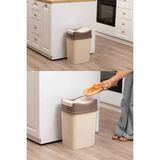 Mikasso 8 Litre Kapaklı Çöp Kovası Modern Tasarım Mutfak Banyo Ofis Çöp Kutusu Pratik Plastik Kahverengi Mut - Çok Renkli