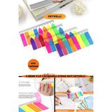 Mikasso 8 Renk Yapışkanlı Ayraç Postit 4'lü Set 640 Yaprak Yapışkanlı Not Kağıdı - Çok Renkli