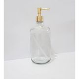 Mikasso 800 ml Cam Sıvı Sabunluk Desenli Büyük Boy Sabunluk Cam Beyaz - Çok Renkli