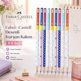 Mikasso 8'li Desenli Hb Kurşun Kalem Seti - Yıldızlı Kalpli Renkli Okul Kalemi Paketi - Ofis , Okul Için Sev - Çok Renkli