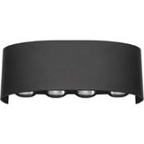 Mikasso 8W Çift Yönlü LED Duvar Aplik Iç ve Dış Mekan Dekoratif Aydınlatma AH07-07301 Alüminyum Siyah - Çok Renkli