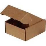 Mikasso 8X8X4CM Kutu - Kilitli Kutu - 0,1 Desi Kutu - Kraft - 25 Adet Kahverengi 8 x 8 x 4