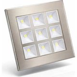 Mikasso 9 Watt Kare LED Spot Beyaz Işık Saten Kasa Yüksek Kalite