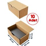 Mikasso 9,5 x 20 x 9 cm 10 Adet Kilitli Kutu | E-Ticaret Kutusu | Kargo Kutusu Kraft 19 x 10 x 8