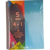 Mikasso A4 Boy 4+1 Ayraçlı Defter Dersane Defteri (4 Kareli 1 Çizgili )125 Yaprak Udep Mavi Sert Spiralli Ka - Çok Renkli