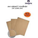 Mikasso A4 Kraft Kağıdı 80 gr 60 Adet Saman Kağıdı El Işi Paket Kağıdı Kahverengi Kağıt Çeyiz Ambalaj Kağıdı - Çok Renkli