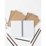 Mikasso A5 Kraft Kapak Çizgisiz Defter | 14,8X21CM | 70 Yaprak | Geri Dönüşümlü | Vintage Stil Sert Çizgisiz - Çok Renkli