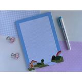 Mikasso A5 Mavi Gülen Ev Memopad/notepad/defter Karton Düz Kareli 50 Yaprak Büyük Boy Çok Renkli Not Defteri