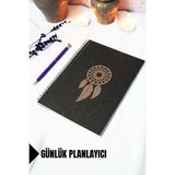 Mikasso A5 Rüya Kapanı Temalı Siyah Kraft Kapaklı Defter - Günlük Planlayıcı - 45 Yaprak (90 Sayfa) 15X21 cm - Çok Renkli