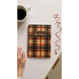 Mikasso A5 Spiralli Çizgisiz Defter 100 Sayfa 50 Yaprak | Dokulu Ekose Kapak | 90GR Ivory Kağıt Karton Spira - Çok Renkli