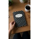 Mikasso A5 Spiralli Çizgisiz Defter 100 Sayfa 50 Yaprak | Dokulu Puantiye Kapak | 90GR Ivory Kağıt Karton Sp - Çok Renkli