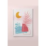 Mikasso A5 Spiralli Çizgisiz Defter (15X21CM) Karton Spiralli Çizgisiz 72 Yaprak Orta Boy Beyaz Not Defteri - Çok Renkli
