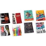 Mikasso A5 Yatay Müzik Defteri 28 Yaprak Küçük Boy Karton Kapak (6 Lı Paket) Karton Çizgisiz Küçük Boy Turun - Çok Renkli