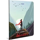 Mikasso A6 Adventure Tel Dikişli Karton Kapaklı Defter 80 Yaprak Sert Düz Çizgili Orta Boy Çok Renkli Not De