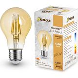 Mikasso A60 LED Filament Ampul 4.8W Amber Cam 2700K Sarı Işık 540 Lümen