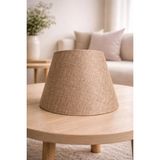 Mikasso Abajur Şapkası Kahverengi Hasır Kumaş 22 cm Modern Dekoratif Abajur Başlığı (1 Adet) Kumaş Kahvereng - Çok Renkli