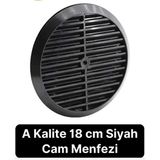 Mikasso Aç Kapa Yalıtımlı Havalandırma Ayarlı 18cm Siyah Kapak Cam Menfezi Doğalgaz Boşluk Aparatı Başlık