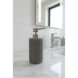 Mikasso Acar Sütun Desenli Mermer Görünümlü Sıvı Sabunluk | Polyresin Dekoratif Banyo Aksesuarı 18X7,5 Polir - Çok Renkli