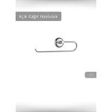 Mikasso Açık Kağıt Havluluk Paslanmaz Peçetelik Çelik Banyo Havluluk Düzenleyici Krom Gri Metal - Çok Renkli