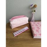 Mikasso Açık Pembe Fiyonk Desenli Pembe Fermuarlı Kalemlik Kalem Kutusu Ölçüleri 20-7-6cm Tekstil Pembe - Çok Renkli