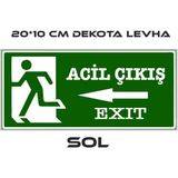 Mikasso Acil Çıkış 2 Adet Yönlendirme Tabelası Sol Yön