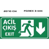 Mikasso Acil Çıkış Alt 2 Adet Uyarı Levhası 20*10 cm Forex