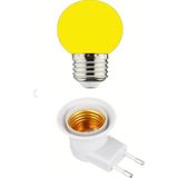 Mikasso Açma Kapama Anahtarlı Duy Fişli + 1W Tasarruflu E27 LED Gece Lambası Sarı Işık
