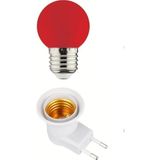 Mikasso Açma Kapama Anahtarlı Duy Fişli + 1W Tasarruflu Renkli E27 LED Gece Lambası Kırmızı Işık - LED Ampul