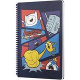 Mikasso Adventure Time Spiralli Defter Lacivert 24X17CM - 80 Yaprak - Kareli Sert Spiralli Kareli Büyük Boy - Çok Renkli