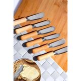 Mikasso Ahşap Bambu Saplı 6 Adet Lüx Tereyağı Reçel Kahvaltı Bıçağı 11CM Kahvaltı-Bıçağı Ahşap Kahverengi