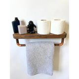 Mikasso Ahşap Banyo Rafı, Banyo Havluluk Ahşap Kahverengi - Çok Renkli