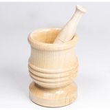 Mikasso Ahşap Çizgili Havan Sarımsak Ezici Orta Boy 10 cm Ahşap