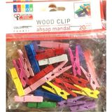 Mikasso Ahşap Renkli Südor Mini Mandal 3,5cm - 20'li 5