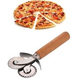 Mikasso Ahşap Saplı Çelik Bıçaklı Lüx Hamur Pizza Kesici Çelik