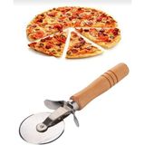 Mikasso Ahşap Saplı Çelik Bıçaklı Pizza Kesici Çelik