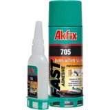 Mikasso Akfix 705 Hızlı Yapıştırıcı Seti – 200 ml Sprey + 50 gr Aktivator | Çok Amaçlı, Universal Süper Güçl