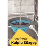 Mikasso Akordiyon Saplı Süzgeç Katlanabilir Kulplu Süzgeç 1 Adet Plastik