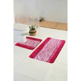 Mikasso Akrilik Bordürlü Şal 60X100-60X50CM 2'li | Yıkanabilir , Makine Dokuması | Banyo Paspası Akrilik Pem - Çok Renkli