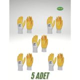 Mikasso Aky Standart Nitril 10 Numara Xl 2121 Sarı Eldiven Inşaat Iş Eldiveni (5 Adet) Sarı