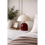 Mikasso Alabama Krem Wine Red Mantar Abajur 242417 Metal Bordo - Çok Renkli