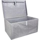 Mikasso Alas Kapaklı Çok Amaçlı Saklama Kutusu Düzenleyici Kutu Hurç Maxi Gri 50*40*30 cm Pamuklu 38 x 46 gr