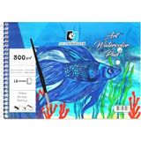 Mikasso Alex A4 Suluboya Defteri 300GR.12YP. Spiralli Watercolor Pad Karton Düz Çizgisiz Büyük Boy Bej Resim - Çok Renkli
