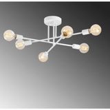 Mikasso Altılı Akrobat Çapraz Model Plafonyer Tavana Monte Ahtapot Avize Metal 6 E27 Beyaz Salon / Oturma Od - Çok Renkli