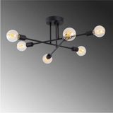 Mikasso Altılı Akrobat Çapraz Model Plafonyer Tavana Monte Ahtapot Avize Metal 6 E27 Siyah Salon / Oturma Od - Çok Renkli