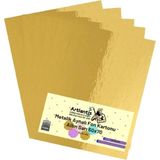 Mikasso Altın Sarı 50X70 Metalik Aynalı Fon Kartonu 5 Adet 1 Paket Aynalı Metalik Fon Kartonu - Çok Renkli