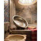 Mikasso Alüminyum Hamam Tası Çekiç Dövmeli 20 cm Osmanlı Hanedan Hamam Tası Nakışlı Hamam Tası Lüx Hamam Tas - Çok Renkli