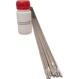 Mikasso Alüminyum Kaynak Teli 3,2 mm (10 Adet) + Alüminyum Kaynak Dekapanı Küçük Kutu (50 Gr) - Çok Renkli